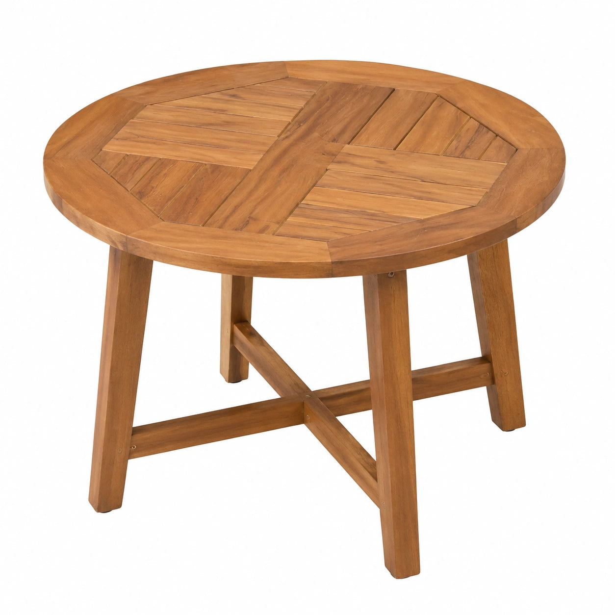 Runde Teakholz Tischplatte 40 cm - Massiv, Ersatz für Esszimmertisch
