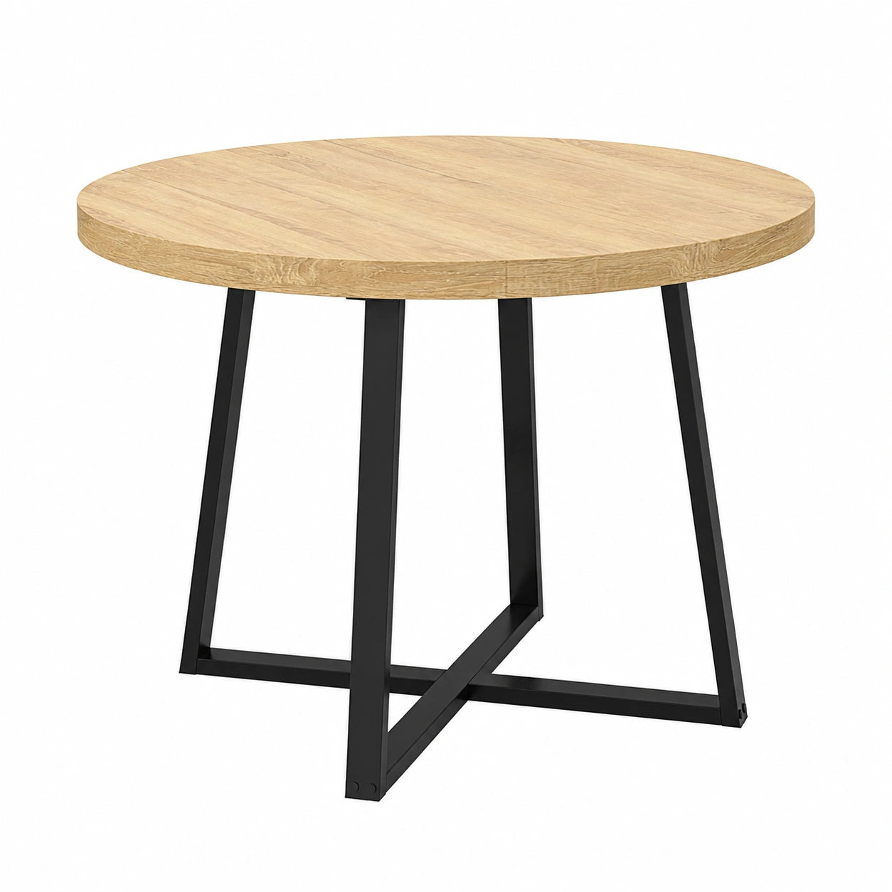 Runder Esstisch Selma aus Holz für 4-6 Personen, 110 cm, Schwarz