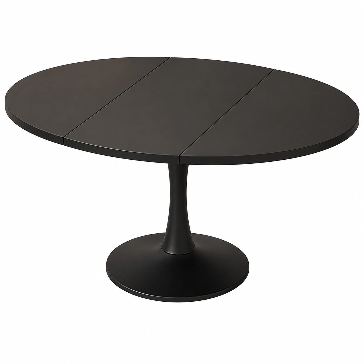 Runder Ausziehbarer Esstisch Schwarz, 100/140x100x75cm, Platz für 2-6 Personen, Vielseitiger Küchentisch
