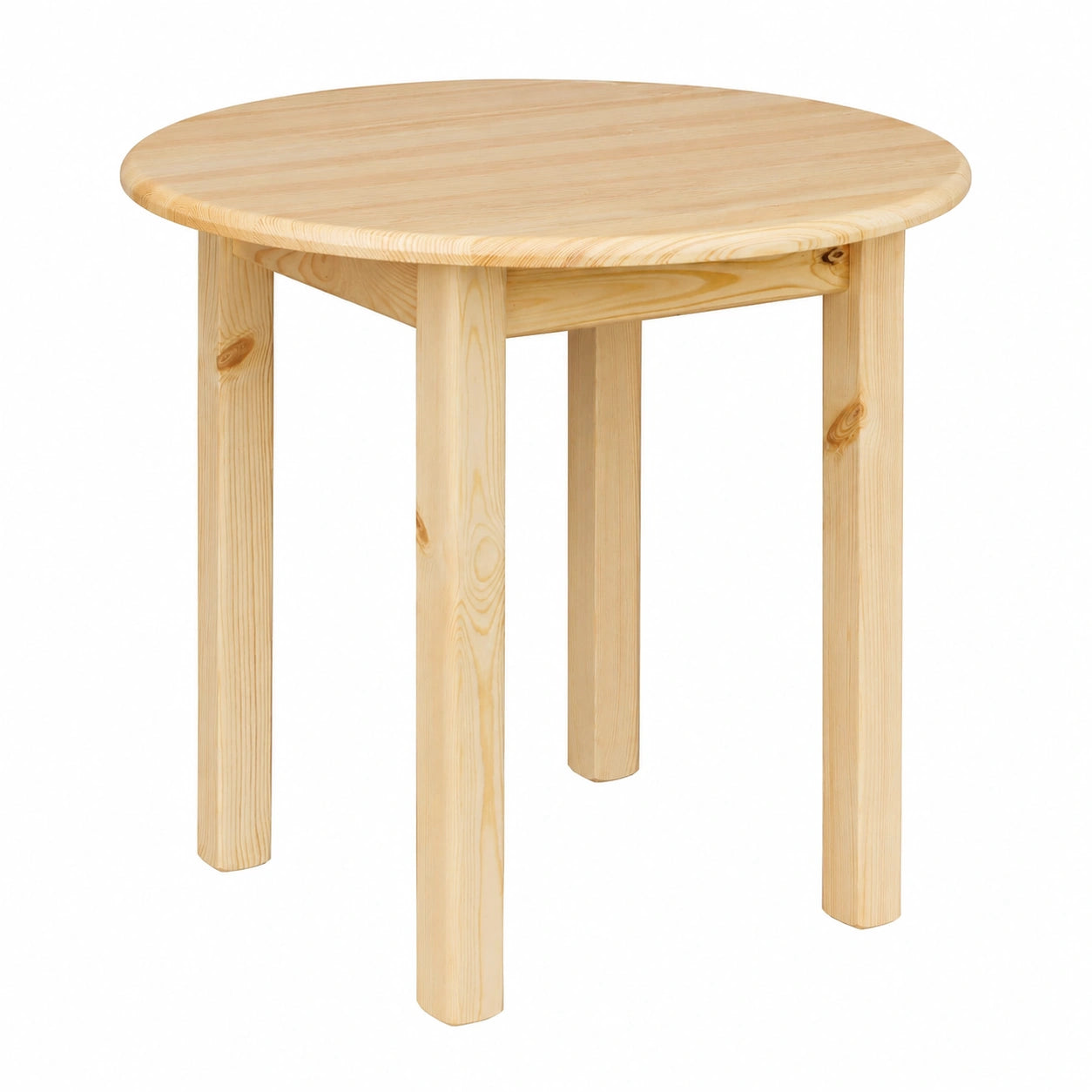 Runder Esstisch aus massiver Kiefer, lackiert, 80 cm - Ideal für Küche und Restaurant