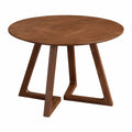 Massivholz Esstisch rund, klein für 2–4 Personen, Vintage-Stil Küchentisch 60cm