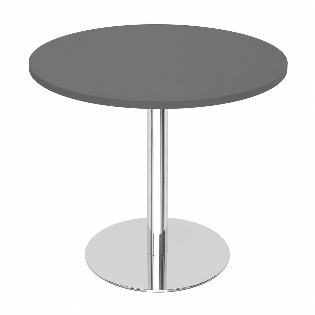 Runder Esstisch 100 cm, Graphit, für 2 Personen mit Metallfuß