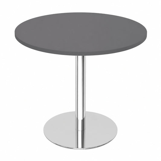 Runder Esstisch 100 cm, Graphit, für 2 Personen mit Metallfuß