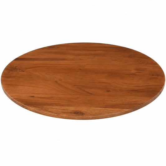 Massive Akazienholz Tischplatte 80x80 cm Nussbaum mit Schweizer Kante