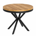 Ausziehbarer Esstisch im Loft-Design mit Metallbeinen, 90-170 cm, Industriedesign, 90 cm, Eiche Craft