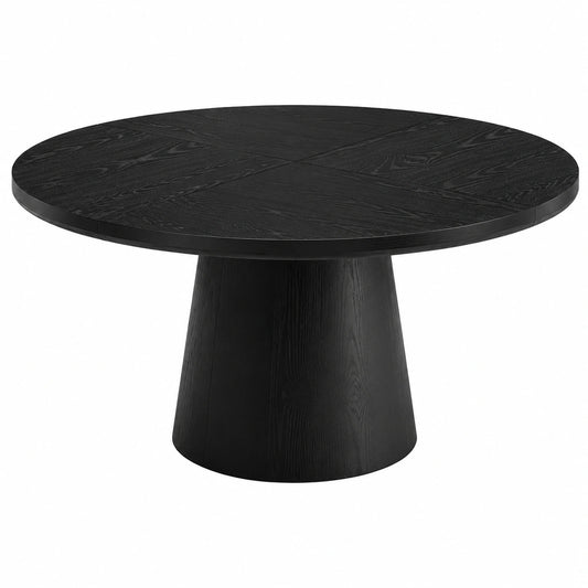Tribesigns Runder Esstisch, 120 cm, Modernes Design für 4-6 Personen, Stabiler Holztisch für Küche und Wohnzimmer, Schwarz