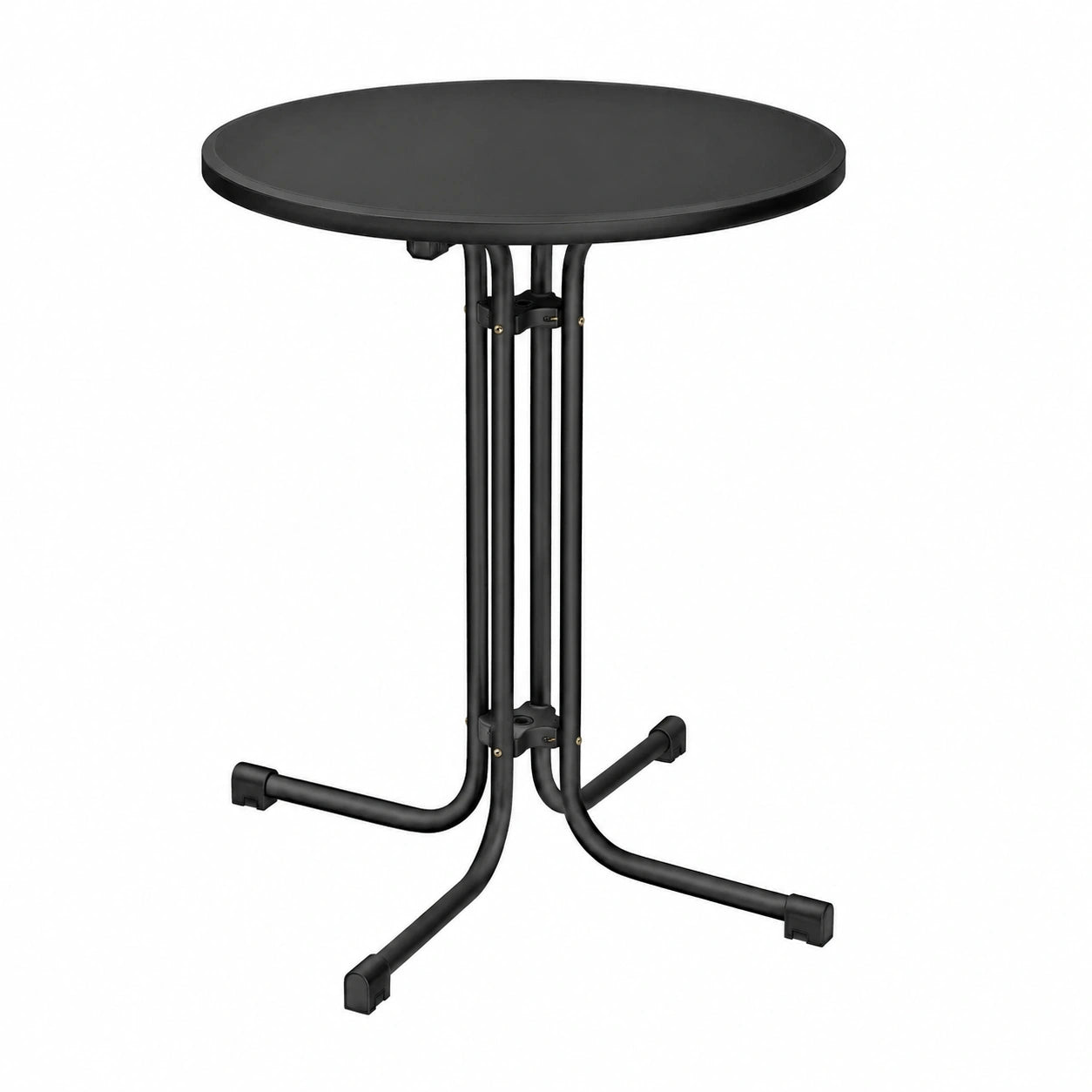 Tillvex Klappbarer Bistrotisch Ø70-80cm mit Husse - Wetterfester Gartentisch für Innen und Außen, Schwarz