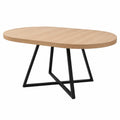 Ausziehbarer Esstisch für 4-6 Personen, 100/140 x 100 cm, Eichenoptik, MDF-Tischplatte, Metallbeine