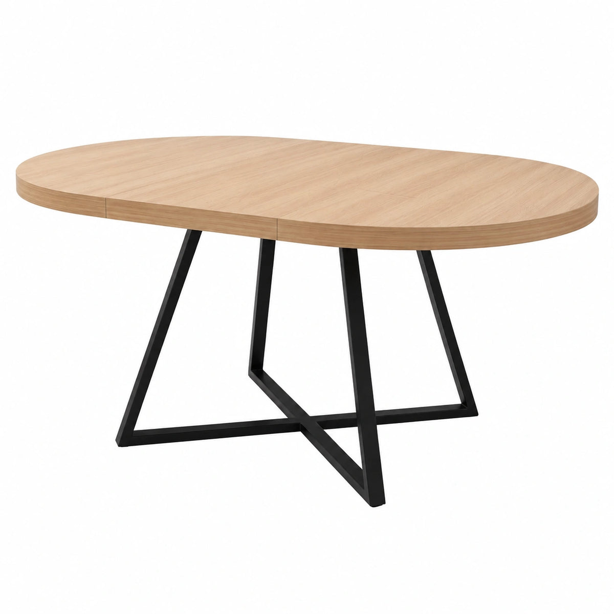 Ausziehbarer Esstisch für 4-6 Personen, 100/140 x 100 cm, Eichenoptik, MDF-Tischplatte, Metallbeine